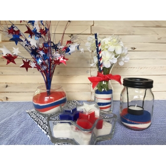 Patriotic Red, White, and Blue Colored Sand Bundle - 15 lbs.